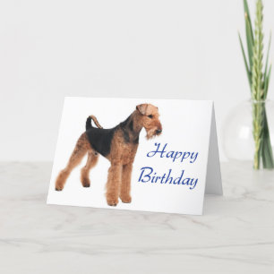 Happy Birthday Airedale Terrier Dog Grußkarte Karte