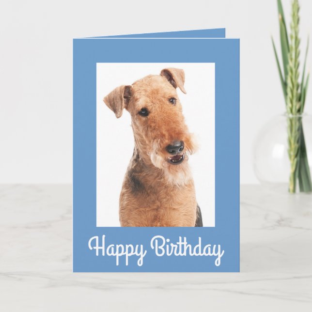 Happy Birthday Airedale Terrier Dog Grußkarte Karte (Vorderseite)