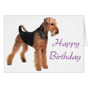 Happy Birthday Airedale Terrier Puppy Dog Lila