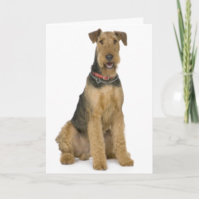 Happy Birthday Airedale Terrier Puppy Doppy Card Karte (Vorderseite)