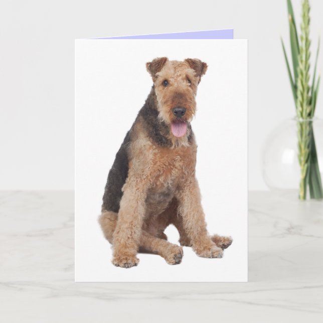 Happy Birthday Airedale Terrier Welpen Hundekarte Karte (Vorderseite)