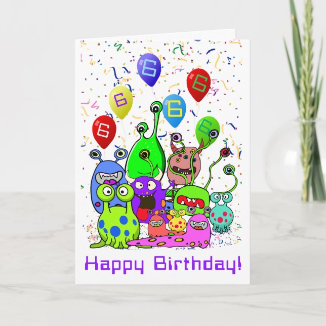 Happy Birthday Alien Party Karte (Vorderseite)