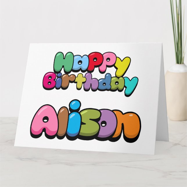 Happy Birthday Alison Karte (Vorderseite)
