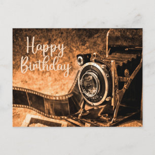 Happy Birthday Alte Vintage Filmkamera Postkarte