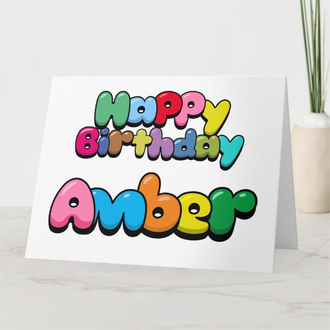 Happy Birthday Amber Karte (Vorderseite)