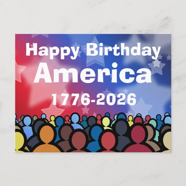 Happy Birthday America 1776 to 2026 Postkarte (Vorderseite)