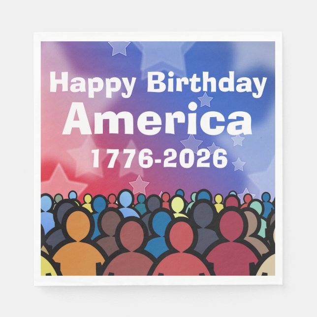 Happy Birthday America 1776 to 2026 Serviette (Vorderseite)