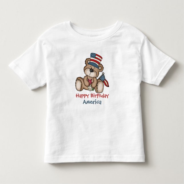 Happy Birthday America 4. Juli Bär T - Shirt (Vorderseite)