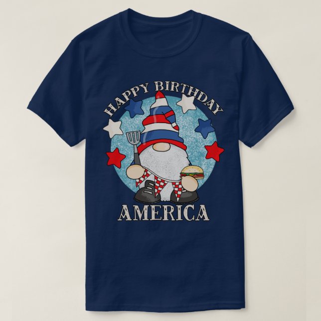 Happy Birthday America 4. Juli Funny Barbeque T-Shirt (Design vorne)