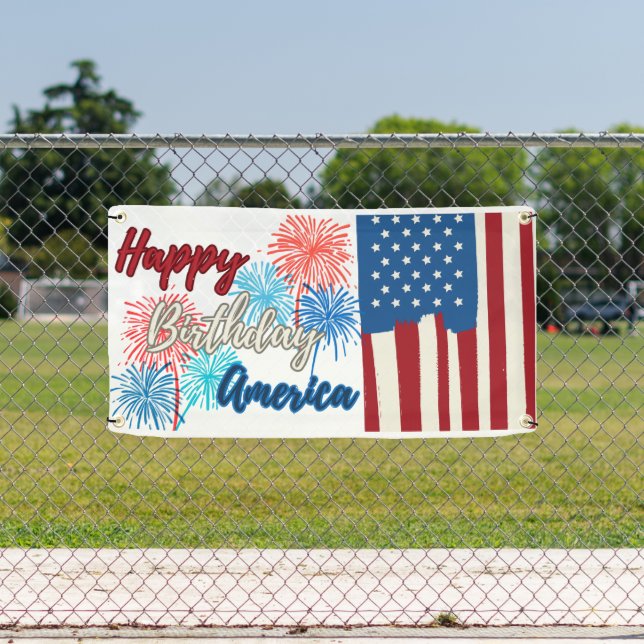 Happy Birthday America 4. Juli Party Banner (Insitu)