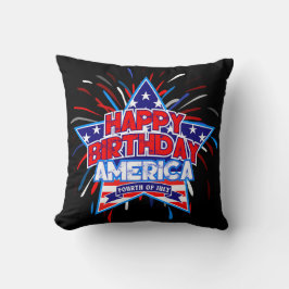 Happy Birthday America 4. Juli Unabhängigkeit BLAC Kissen