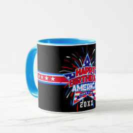 Happy Birthday America 4. Juli Unabhängigkeit BLAC Tasse