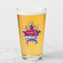 Happy Birthday America 4. Juli Unabhängigkeit PINK Glas
