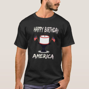 Happy Birthday America American Birthday Cake App T-Shirt
