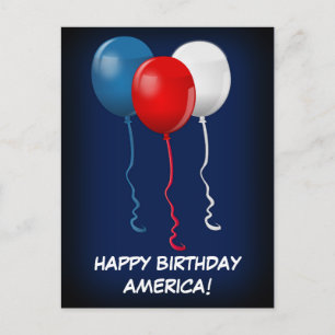 Happy Birthday America (Balloons) Postkarte