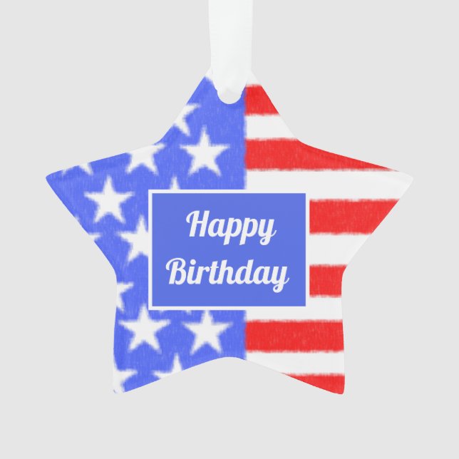 Happy Birthday America Personalize Ornament (Vorderseite)