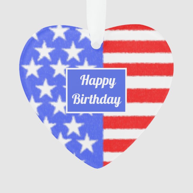 Happy Birthday America Personalize Ornament (Vorderseite)
