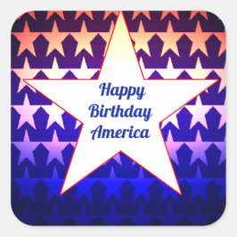 Happy Birthday America Personalize Quadratischer Aufkleber