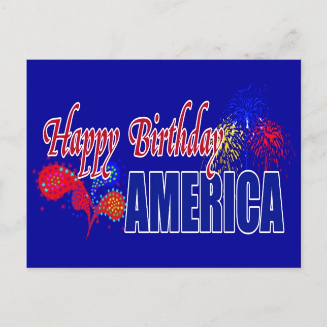 Happy Birthday America Postcards Postkarte (Vorderseite)