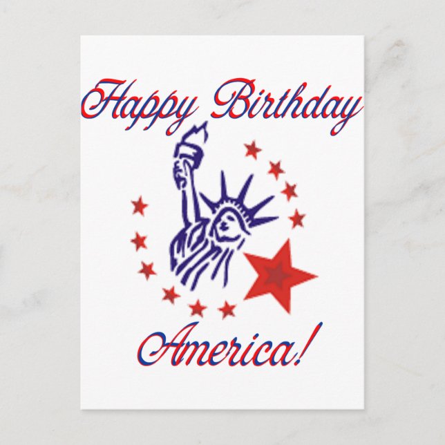 Happy Birthday America Postkarte (Vorderseite)