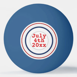 Happy Birthday America Red White & Blue Rings Tischtennisball