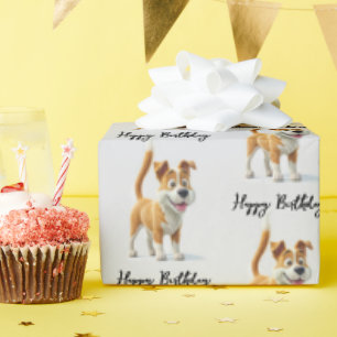Happy Birthday aniated Dog Geschenkpapier