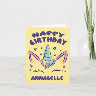 Happy Birthday Annabelle | Unicorn Geburtstagskart Karte