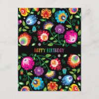 🌸 Happy Birthday anpassbare vertikale Folklore