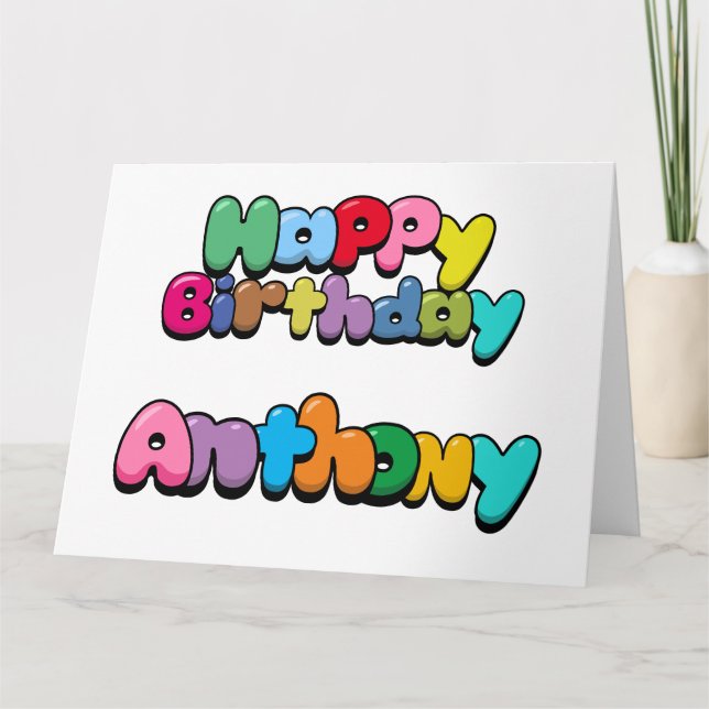 Happy Birthday Anthony Karte (Vorderseite)