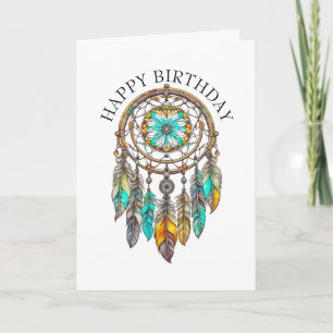 Happy Birthday Aquamarin Dreamcatchers Mystical Karte