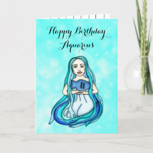 Happy Birthday Aquarius Horoscope Tracks  Karte