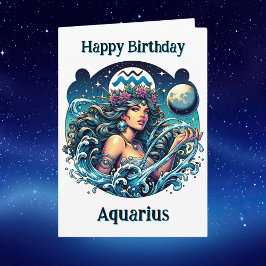Happy Birthday Aquarius } Inside Coloring Page Karte