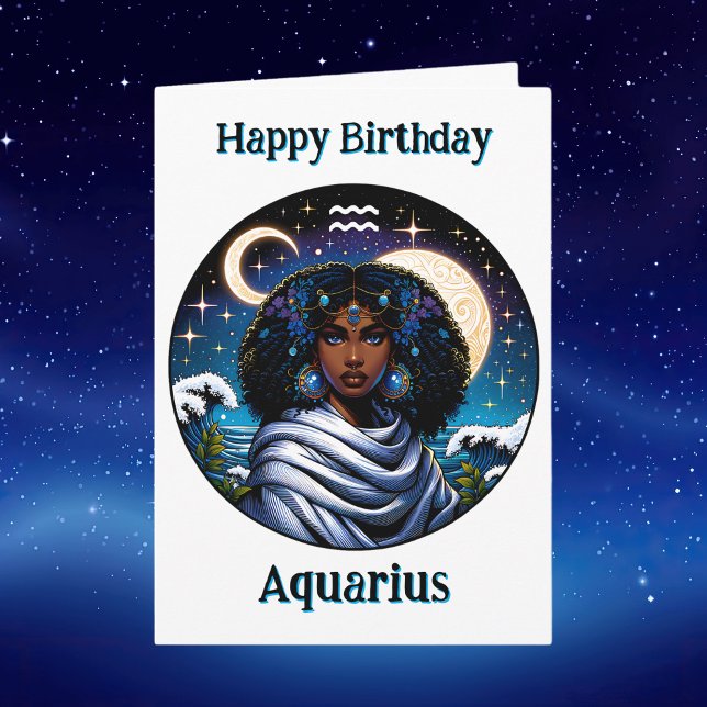 Happy Birthday Aquarius |  Inside Coloring Page Karte (Von Creator hochgeladen)