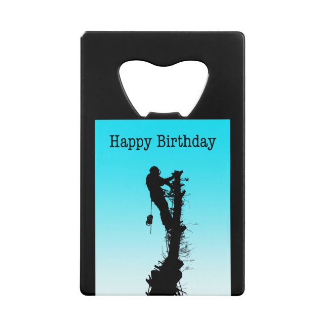 Happy Birthday Arborist Tree Chirurg Rigging Tree Geldbeutel Flaschenöffner (Vorderseite)
