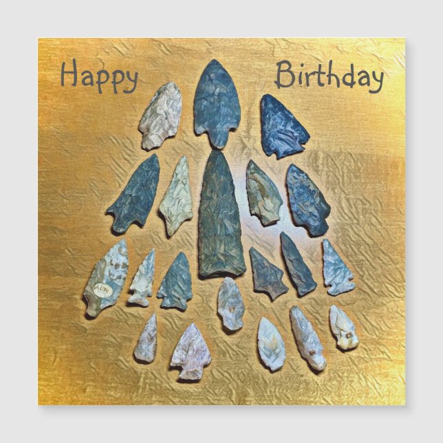 Happy Birthday Arrowhead Magnetkarte (Vorderseite)