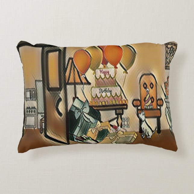 Happy Birthday Art Dekokissen (Vorderseite)