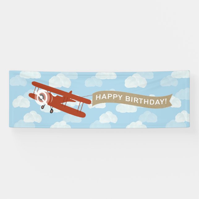 Happy Birthday auf und weg Banner (Horizontal)