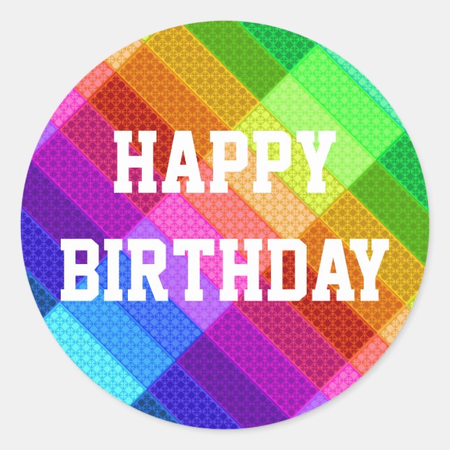 Happy Birthday Aufkleber (Vorderseite)