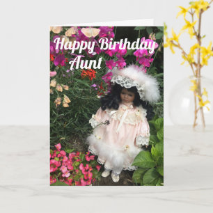 Happy Birthday Aunt Black doll Card Karte