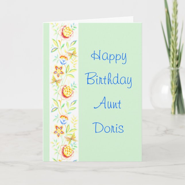 Happy Birthday Aunt Doris Karte (Vorderseite)