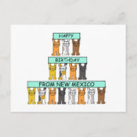 Happy Birthday aus New Mexico Cartoon Katzen