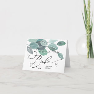 Happy Birthday Babe für Boyfriend Husband Card Karte