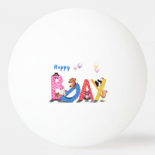 Happy Birthday - Baby Bears Party Celebration Fun Tischtennisball