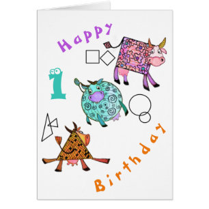 Happy Birthday Baby Card farbenfrohe geometrische 