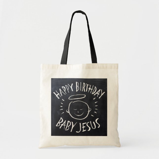 Happy Birthday Baby Jesus - Chalkboard Weihnachten Tragetasche (Vorne)