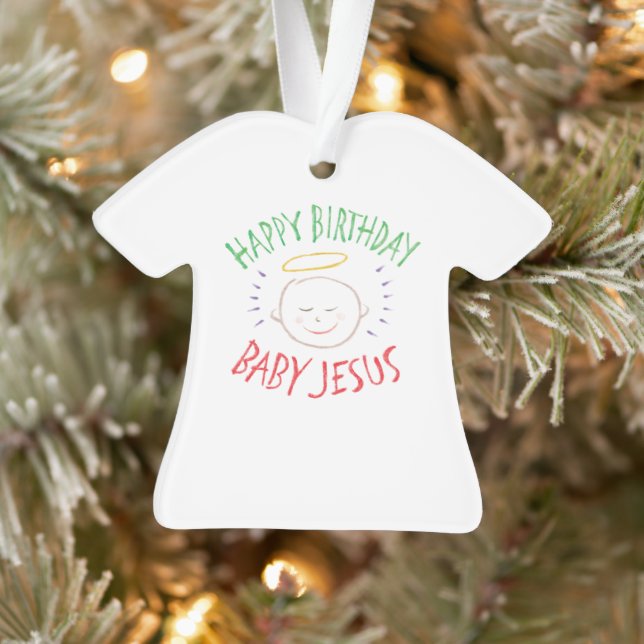 Happy Birthday Baby Jesus - Christliche Weihnachte Ornament (Baum)