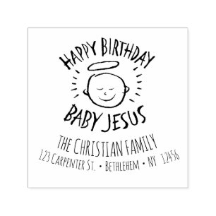 Happy Birthday Baby Jesus - Christliche Weihnachte Permastempel