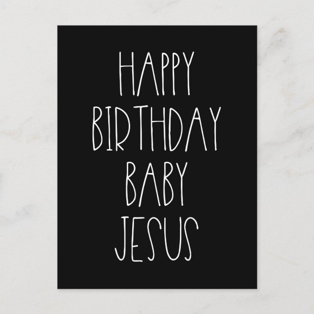 Happy Birthday Baby Jesus lustige Weihnachten Postkarte (Vorderseite)