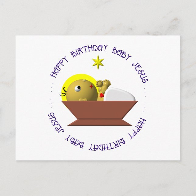 Happy Birthday Baby Jesus Postkarte (Vorderseite)