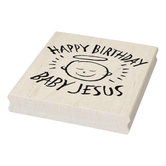 Happy Birthday Baby Jesus - Religiöse Weihnachten Gummistempel (Stempel)